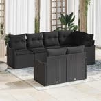 vidaXL Tuin Sofa Set Zwart poly rattan, Verzenden, Nieuw, Rotan