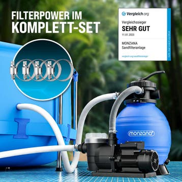 Zandfilterpomp 9600L/u 25L (Zwembadfilter, Sportartikelen), Verzenden, Nieuw