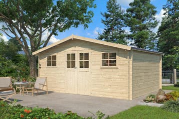 Woodlands Blokhut Hudson XL 505 x 385 cm, Tuin en Terras, Tuinhuizen, Nieuw