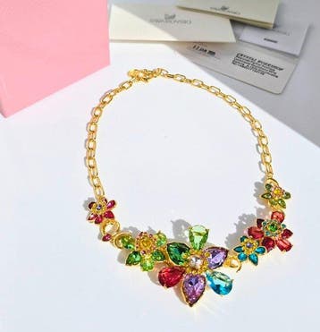 Swarovski - Gold plated metal - Ketting - Idyllia crystal