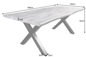 Industriële eettafel WILD 160cm grijs witgekalkt wild eiken, Ophalen of Verzenden, Nieuw