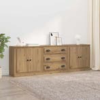 vidaXL Dressoirs met lade 3 pcs Artisanaal eiken 210 x 35,5, Verzenden, Nieuw, 200 cm of meer, 25 tot 50 cm