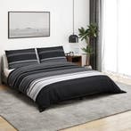 vidaXL Dekbedovertrekset 200x200 cm katoen zwart en wit, Verzenden, Nieuw, Zwart