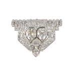 Dasspeld - 18 karaat Witgoud, Platina - 3.80ct. tw. -
