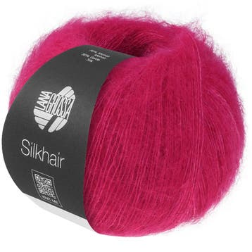 Lana Grossa Silkhair - 224 Donkerfelroze - Superkid Mohair, Ophalen of Verzenden, Nieuw