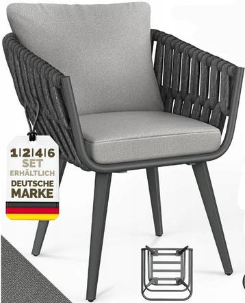 Tuinstoelen - Weerbestendig - Met armleuning - Set van 6 - G, Verzenden, Zo goed als nieuw