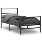 vidaXL Bedframe met hoofd- en voeteneinde metaal zwart, Huis en Inrichting, Slaapkamer | Bedden, 90 cm, Eenpersoons, Verzenden