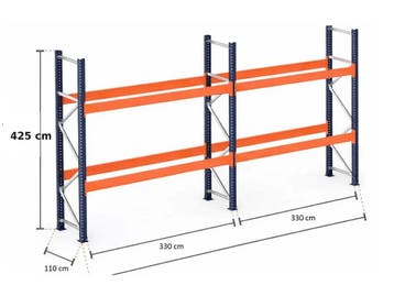 Mecalux palletstelling 10,3m 425cm hoog 4x12 (Diverse), Verzenden