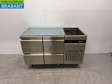 RVS Inomak Koelwerkbank 4 Laden 134 cm 230V Horeca, Ophalen of Verzenden, Gebruikt