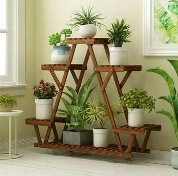 6-laags houten plantenrek voor binnen en buiten – bruin, Verzenden, Nieuw