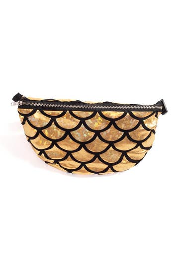 KIMU® Heuptasje Mermaid Goud Fanny Pack Zeemeermin Schubben, Ophalen of Verzenden, Nieuw, Overige typen