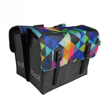 Beck Dubbele Fietstas Classic Colored Triangles, Verzenden, Nieuw