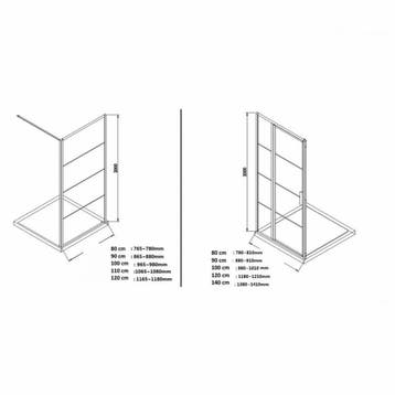 Aanbieding: Aqua Splash Douchecabine Frame 120x90 cm 8 mm, Ophalen of Verzenden, Nieuw