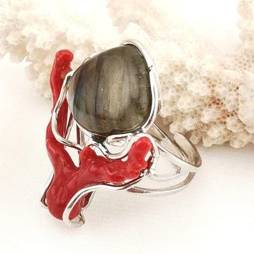 Koraal - Argento 925 - Ring - Italiaans ambacht, Antiek en Kunst