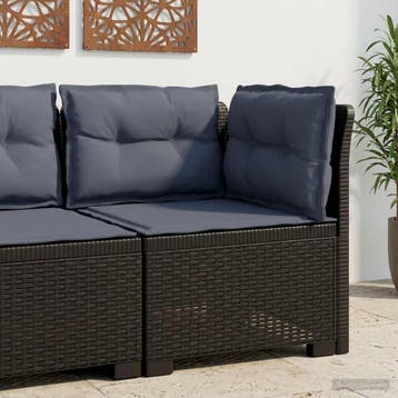 vidaXL Eénpersoons Tuinbank met Kussens Rattan Look PP, Tuin en Terras, Tuinsets en Loungesets, Verzenden, Nieuw