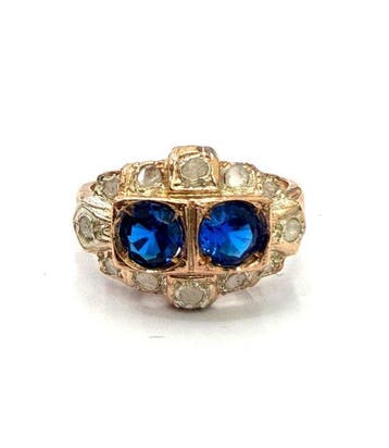 Zonder minimumprijs - Ring - 9 kt. Roségoud, Zilver Spinel -, Nieuw