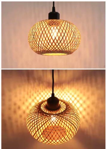 Bamboe Rotan Hanglamp – Handgemaakte Plafondlamp Bohemian, Verzenden, Nieuw, Hout