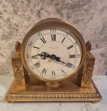 Wekker - L. Leroy & Cie - Vintage - Verguld messing -