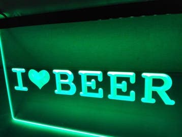 I love beer bier neon bord lamp verlichting reclame lichtbak, Verzenden, Nieuw
