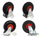 1x Zwenkwiel Met Luchtband En Rem - 1x Zwenkwiel Met Luchtba, Doe-het-zelf en Verbouw, Zwenkwielen, Ophalen of Verzenden, Nieuw