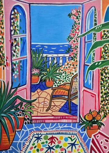 École fauve française (XX) - Jardin au bord de la mer