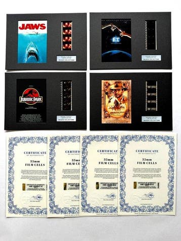 Steven Spielberg – Extremely rare Set of 4 Mounted 35mm Film, Nieuw