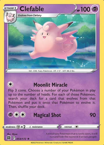 Clefable 54/172 Brilliant Stars, Ophalen of Verzenden, Nieuw, Losse kaart, Foil