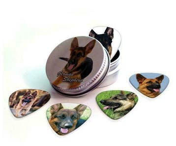 Blikje of display + plectrums van een Duitse Herder hond, Ophalen of Verzenden, Nieuw