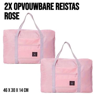 2 Stuks Opvouwbare Reistas Weekendtas - 46 x 30 x 14 cm -, Verzenden, Nieuw, Roze