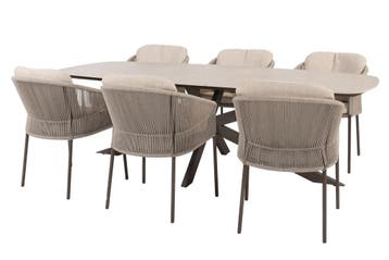 Taste Florence/Prado 6-persoons Deens ovale tuinset 240x105, Verzenden, Nieuw, Rvs, Tuinset