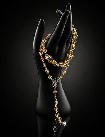 Barnsteen - Natural Amber Rosary Necklace – Warm Golden