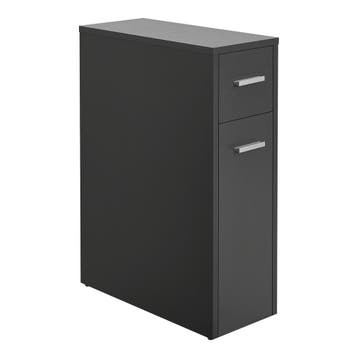[en.casa] Niskast badkamerkast op wielen 61x20x45 cm donkerg, Verzenden, Nieuw