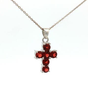Zonder minimumprijs - Hanger Zilver - 1.80ct. tw. Granaat -