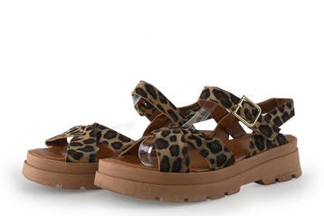 Manfield Sandalen in maat 37 Beige, Verzenden, Beige, Sandalen of Muiltjes, Zo goed als nieuw