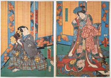 KUNISADA • Nagasawa Hayata en Prinses Chigusa • Japanse