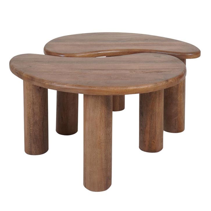 Salontafel Lina - Mangohout - Set van 2, Huis en Inrichting, Tafels | Salontafels, Nieuw, Ophalen of Verzenden