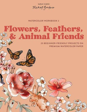 9781950968893 Watercolor Workbook: Flowers, Feathers, and..., Verzenden, Zo goed als nieuw, Sarah Simon