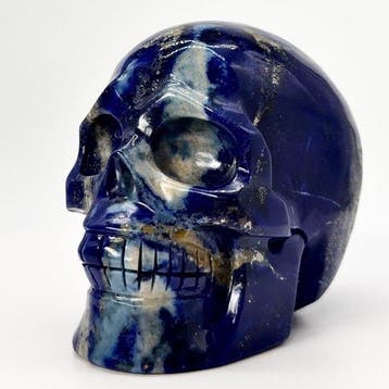 XXL - Schedel en Lapis Lazuli Natuurlijk - premium Gravure -