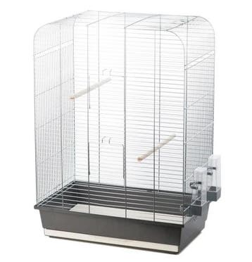 Vogelkooi Inter-Zoo Nina Grijs/Chroom – Parkietenkooi met., Verzenden, Nieuw, Overige materialen, Vogelkooi