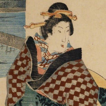 Twee prenten uit de serie Famous Views of Edo ; Utagawa, Antiek en Kunst