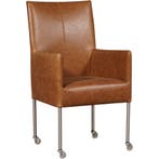 Leren eetkamerstoel Spark - Vintage Cognac (cognac) - Poten, Ophalen of Verzenden, Nieuw, Leer, Industrieel, Modern