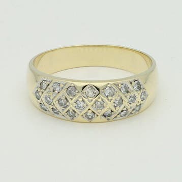 Ring - 14 karaat Geel goud Diamant (Natuurlijk), Nieuw