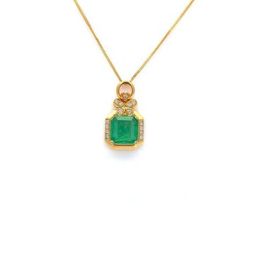 Ketting met hanger - 14 karaat Geel goud - 0.97ct. tw.