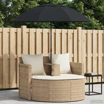 vidaXL Tuinbankstel 8 st poly rattan Beige en Crème Wit, Verzenden, Nieuw