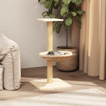 vidaXL Kattenmeubel met sisal krabpaal 74 cm crèmekleurig, Verzenden, Nieuw
