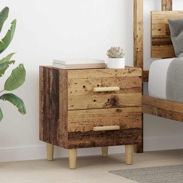 vidaXL Bed kast 2 st Oudhout 40 x 35 x 47.5cm Bewerkt hout, Minder dan 45 cm, Verzenden, Nieuw, Minder dan 55 cm