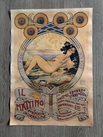 Anonymous - Manifesto Liberty Art Nouveau Il Mattino Edoardo