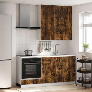 vidaXL Keukenblok LUCCA 5 st Gerookt eiken Bewerkt hout, Verzenden, Nieuw, Bruin