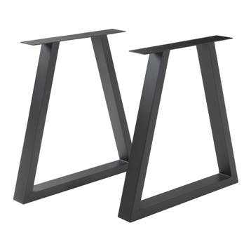 Stalen onderstel Greiling set van 2 tafelpoot 72x70 cm zwart, Verzenden, Nieuw