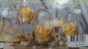Glas Bel Waxinelichtje of Bloemen 18 cm hoog Doos 6 stuks, Ophalen of Verzenden, Nieuw